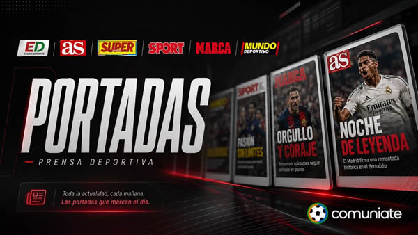 Portada AS, MARCA, MUNDO DEPORTIVO, SPORT, SUPERDEPORTE... del día de hoy.