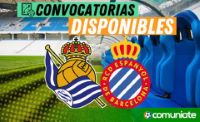 Jugadores convocados para el partido Real Sociedad y Espanyol. Jornada 6.