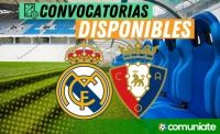 Jugadores convocados para el partido Real Madrid y Osasuna. Jornada 7.