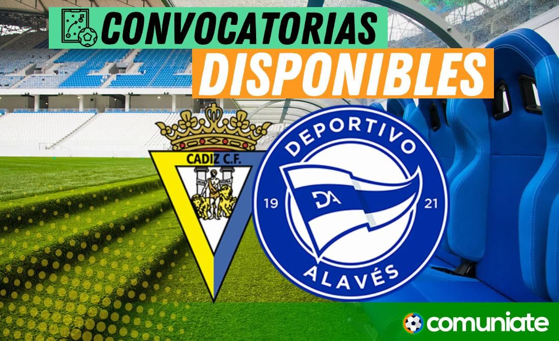 Jugadores convocados para el partido Cádiz y Alavés. Jornada 1. Jugadores convocados para el partido Cádiz y Alavés. Jornada 1.