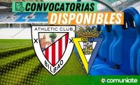 Jugadores convocados para el partido Athletic y Cádiz. Jornada 5.