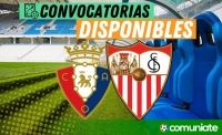Jugadores convocados para el partido Osasuna y Sevilla. Jornada 6.