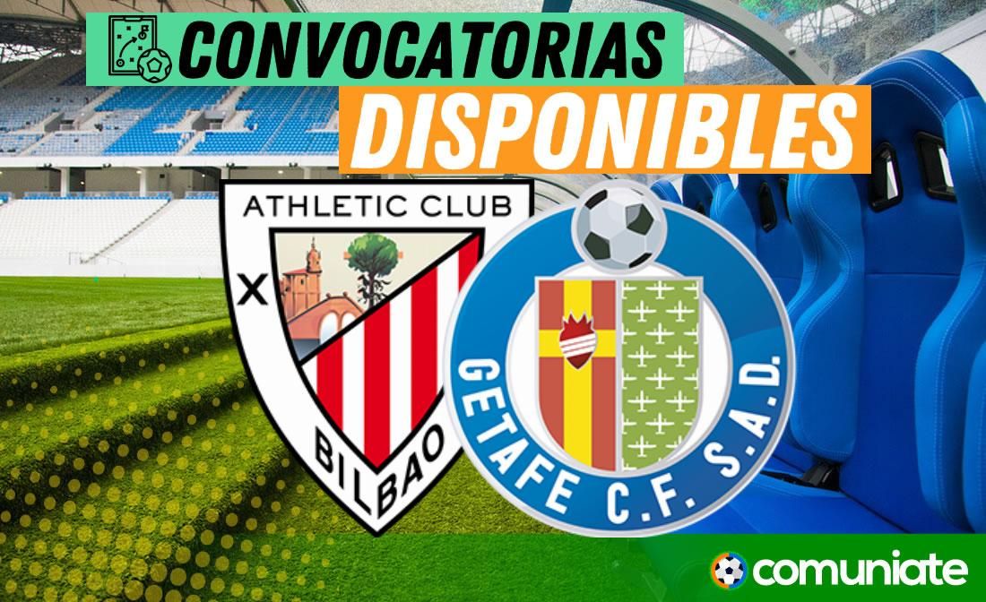 Jugadores convocados para el partido Athletic y Getafe. Jornada 7.