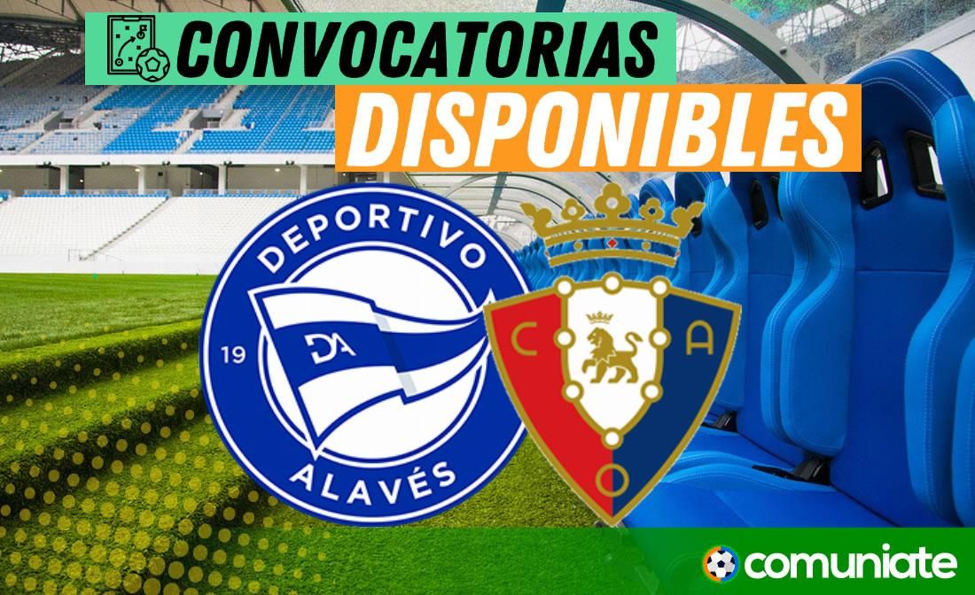 Jugadores convocados para el partido Alavés y Osasuna. Jornada 8. Jugadores convocados para el partido Alavés y Osasuna. Jornada 8.
