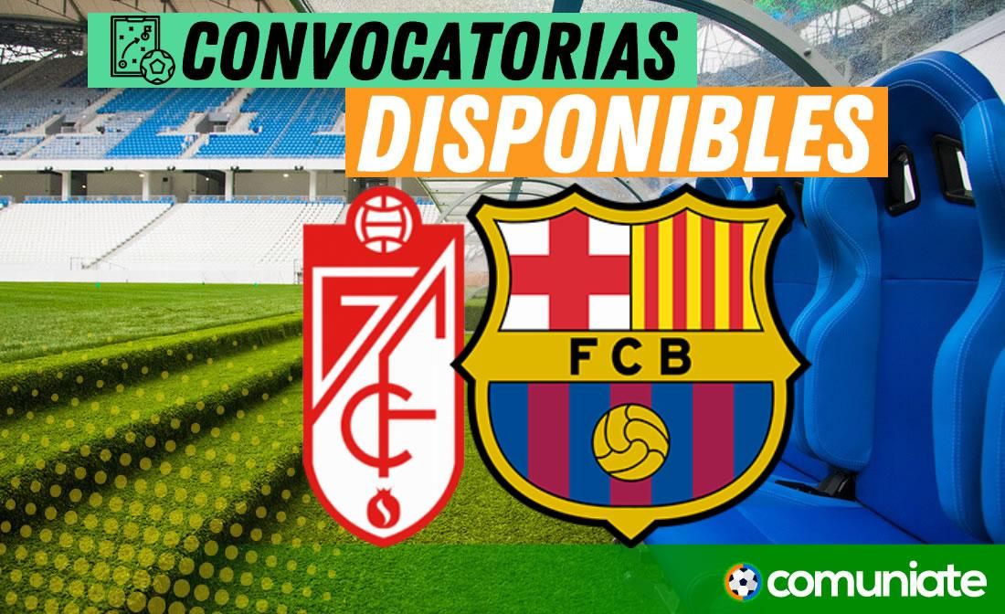 Jugadores convocados para el partido Granada y Barcelona. Jornada 9. Jugadores convocados para el partido Granada y Barcelona. Jornada 9.