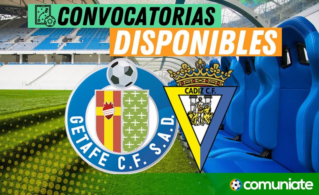 Jugadores convocados para el partido Getafe y Cádiz. Jornada 12. Jugadores convocados para el partido Getafe y Cádiz. Jornada 12.