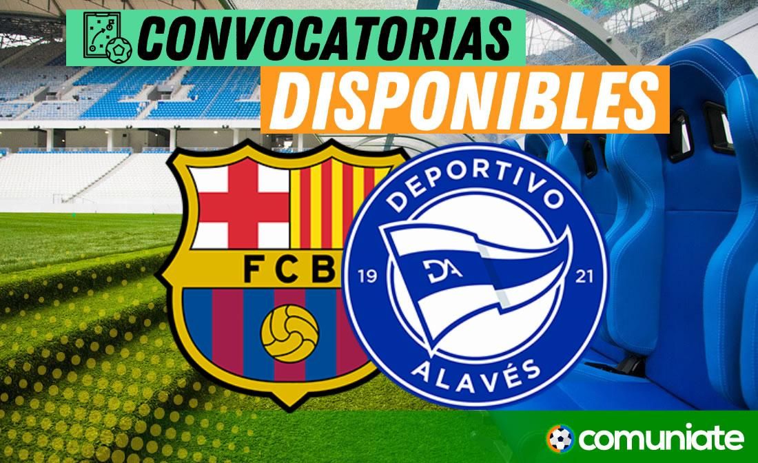 Jugadores convocados para el partido Barcelona y Alavés. Jornada 13. Jugadores convocados para el partido Barcelona y Alavés. Jornada 13.