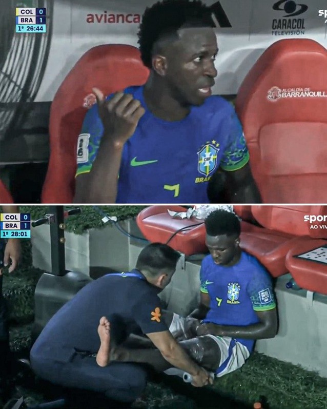 Vinicius, lesionado con Brasil Vinicius, lesionado con Brasil