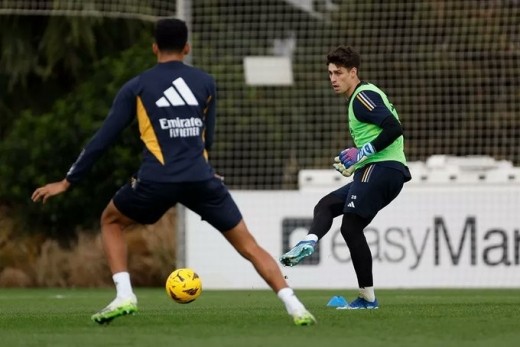 Entrenamiento del Real Madrid: Kepa, Bellingham, Brahim, Rodrygo y Tchouaméni