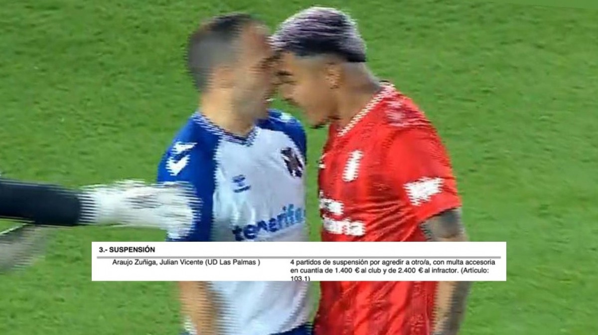 Cuatro partidos de sanción para Julián Araujo