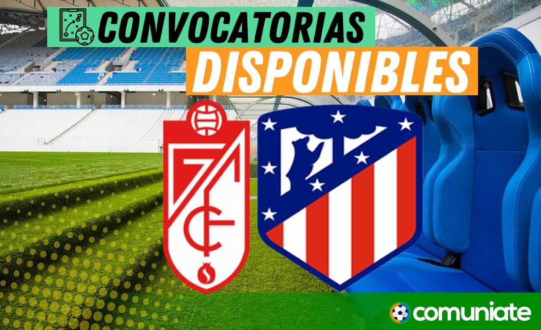 Jugadores convocados para el partido Granada y Atlético de Madrid. Jornada 21. Jugadores convocados para el partido Granada y Atlético de Madrid. Jornada 21.