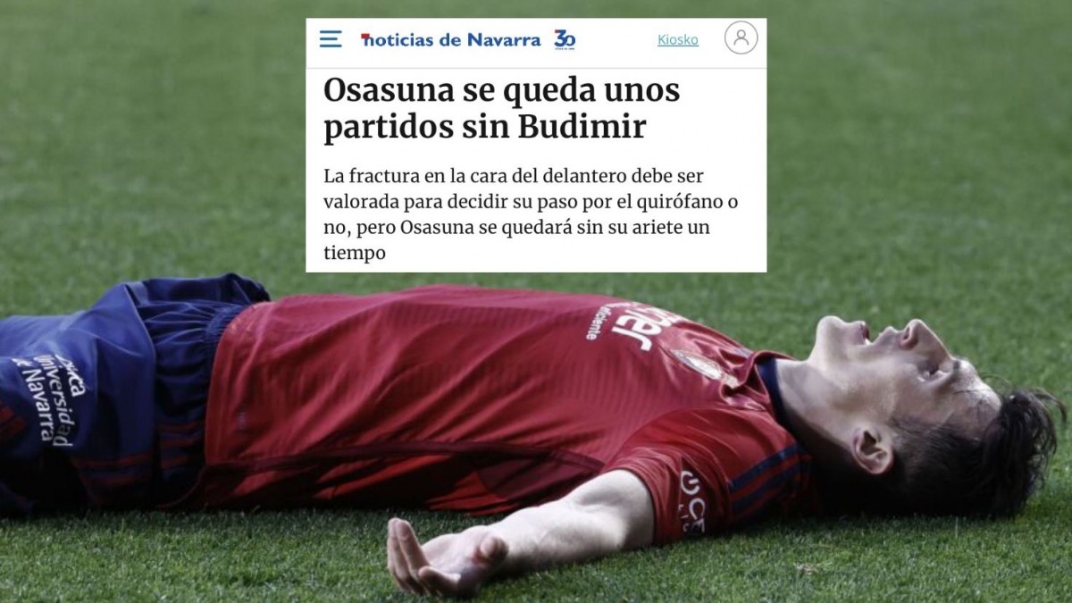 Osasuna perderá a Budimir durante varios partidos según Noticias de Navarra Osasuna perderá a Budimir durante varios partidos según Noticias de Navarra