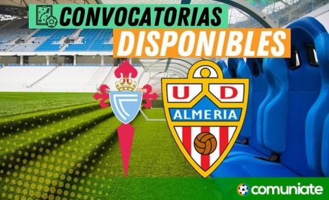 Jugadores convocados para el partido Celta y Almería. Jornada 27.