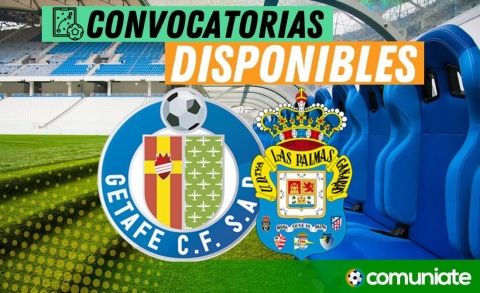 Jugadores convocados para el partido Getafe y Las Palmas. Jornada 27.