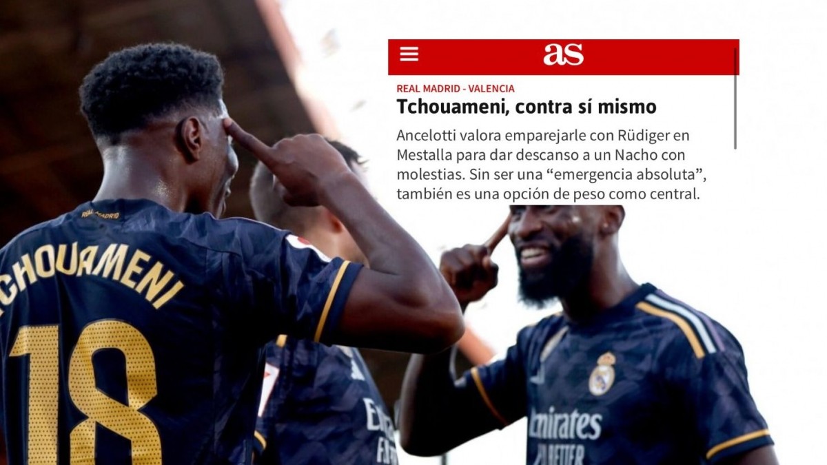 Tchouaméni actuará como central frente al Valencia según AS