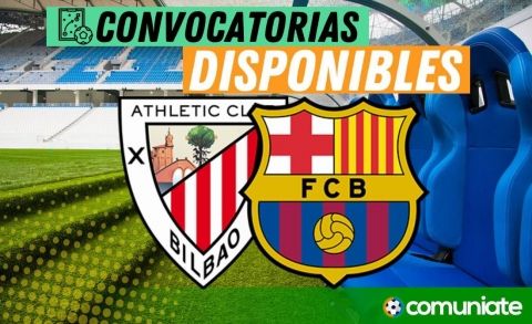 Jugadores convocados para el partido Athletic y Barcelona. Jornada 27.