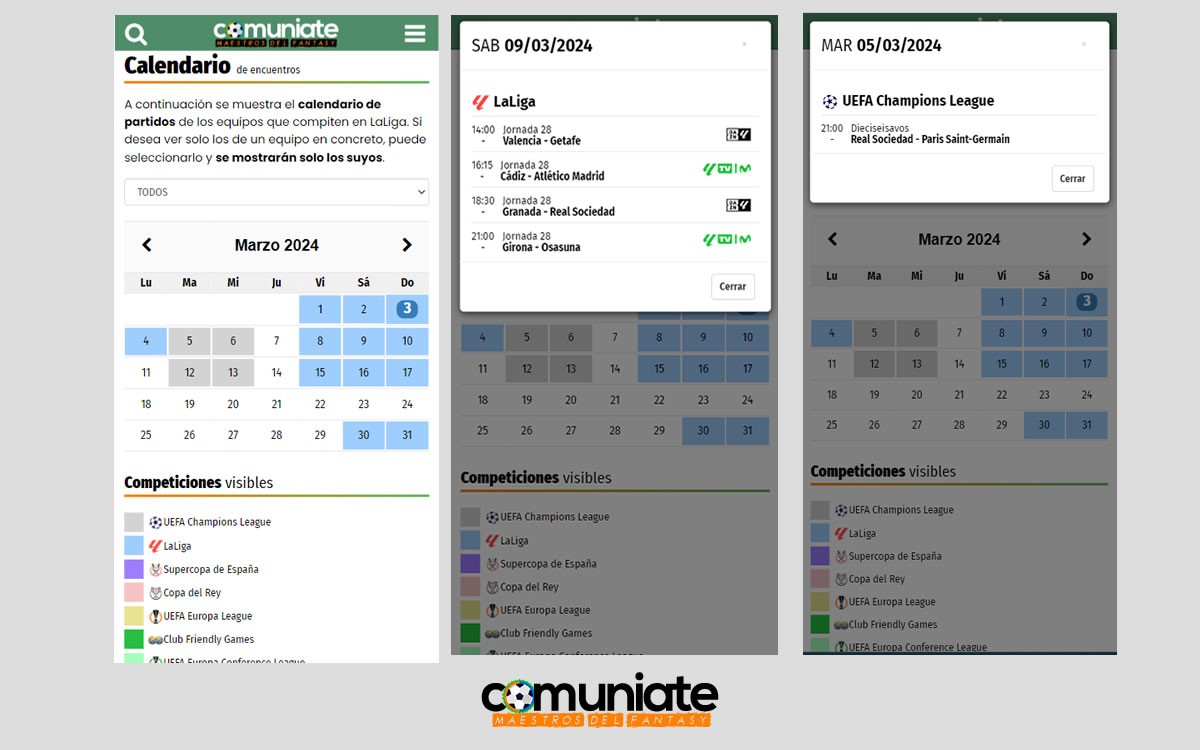 ¿Aún no conoces nuestro calendario de Partidos?