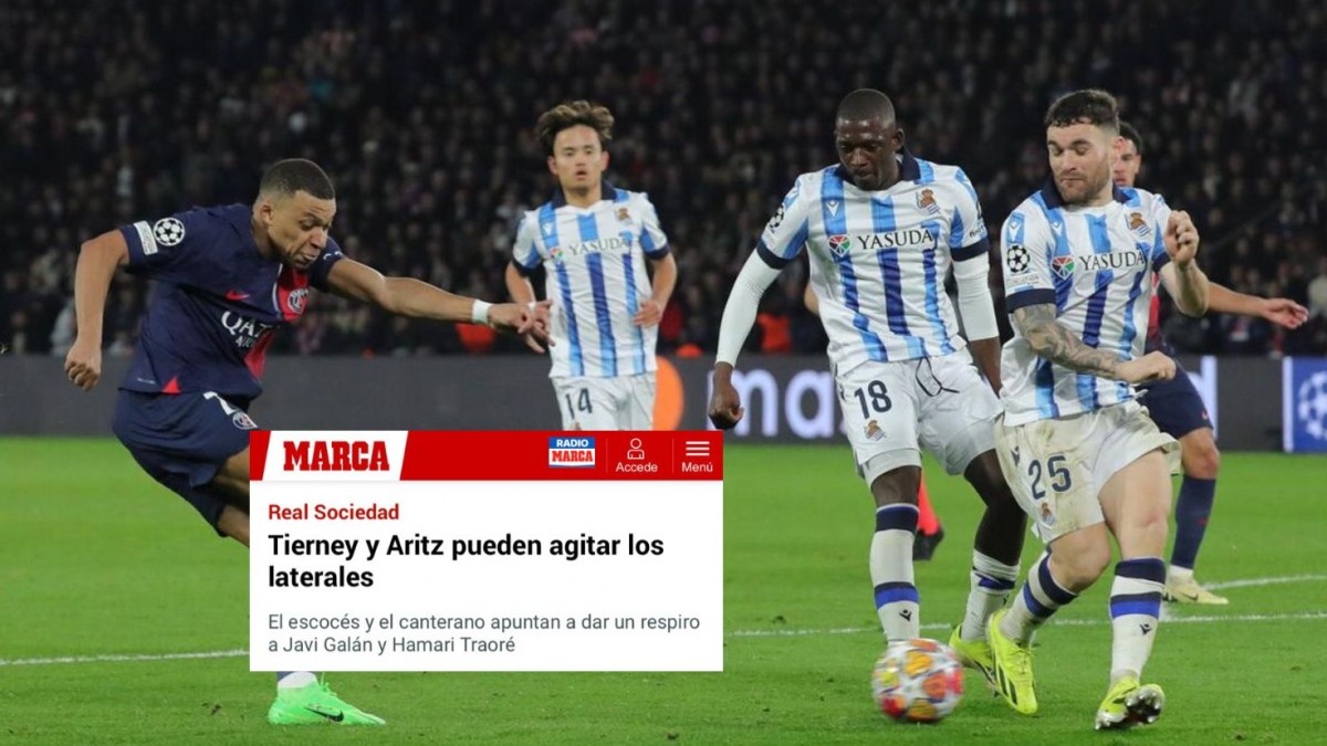 Rotaciones en la defensa de la Real Sociedad para enfrentarse al Cádiz según MARCA