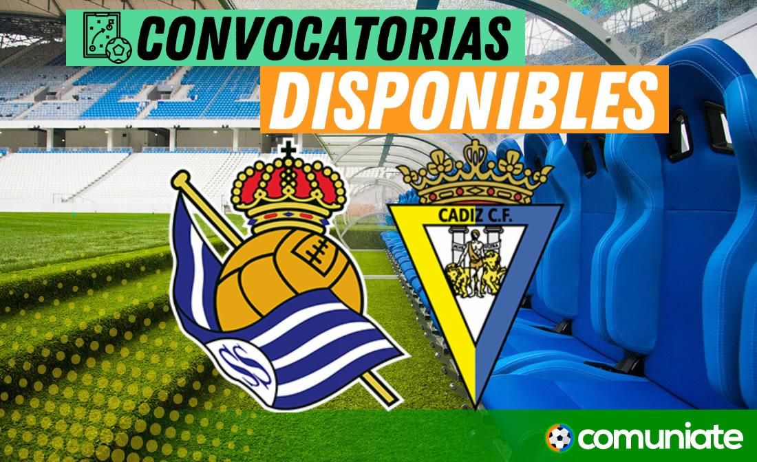 Jugadores convocados para el partido Real Sociedad y Cádiz. Jornada 29.