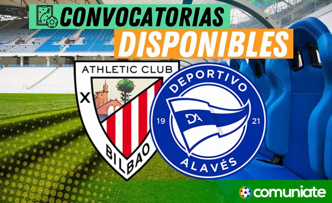 Jugadores convocados para el partido Athletic y Alavés. Jornada 29.