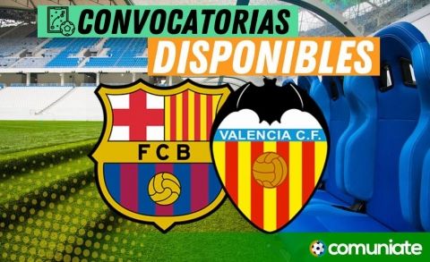 Jugadores convocados para el partido Barcelona y Valencia. Jornada 33.