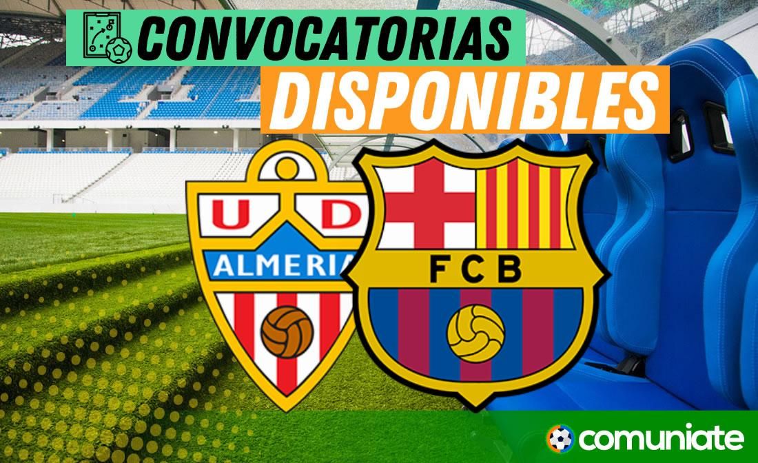 Jugadores convocados para el partido Almería y Barcelona. Jornada 36. Jugadores convocados para el partido Almería y Barcelona. Jornada 36.