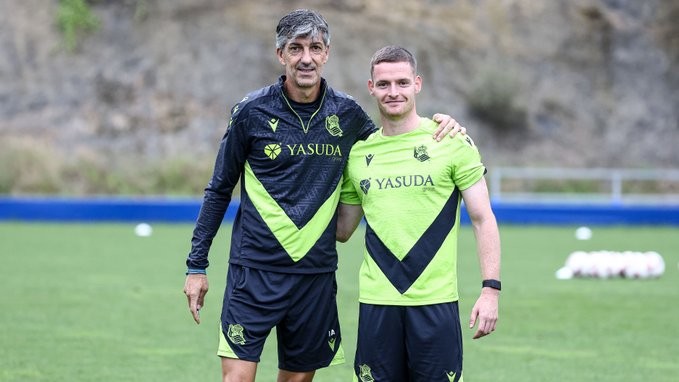 Entrenamiento de la Real Sociedad: Sergio Gómez, Jon Pacheco, Zubeldia y Beñat Turrientes Entrenamiento de la Real Sociedad: Sergio Gómez, Jon Pacheco, Zubeldia y Beñat Turrientes