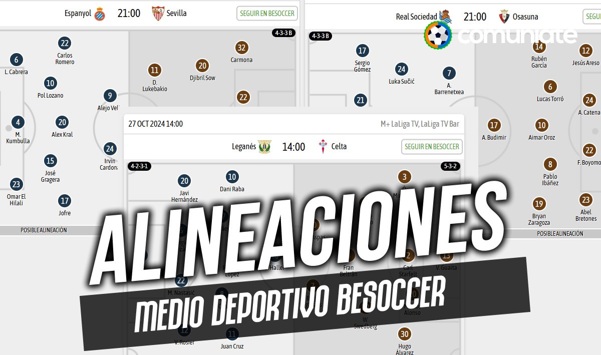 Onces probables Jornada 11 según BeSoccer Onces probables Jornada 11 según BeSoccer