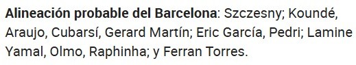 Alineaciones probables del Barcelona según la prensa especializada ¿Descanso para Raphina?