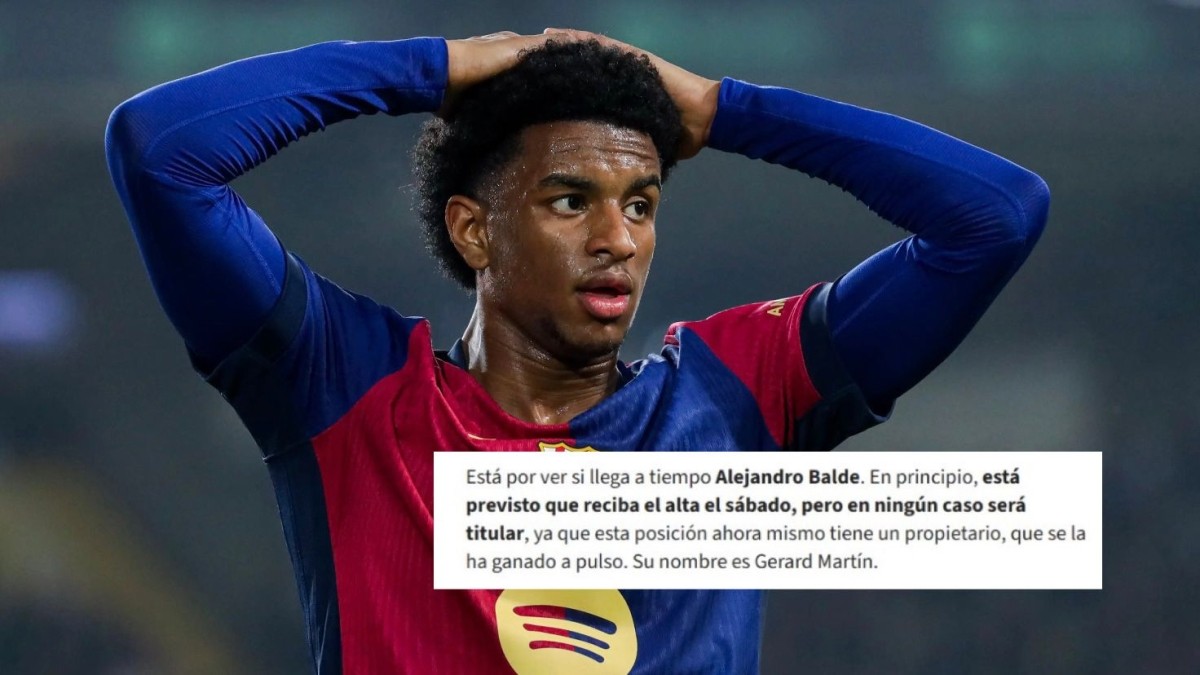 Javi Miguel descarta la titularidad de Balde y apuesta por Gerard Martín y Lewandowski ante el Real Madrid Javi Miguel descarta la titularidad de Balde y apuesta por Gerard Martín y Lewandowski ante el Real Madrid