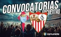 Jugadores convocados para el partido Celta y Sevilla. Jornada 35.