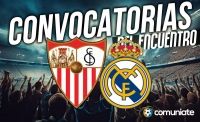 Jugadores convocados para el partido Sevilla y Real Madrid. Jornada 37.