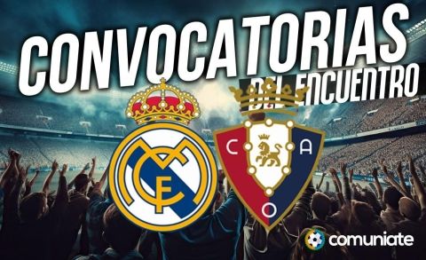 Jugadores convocados para el partido Real Madrid y Osasuna. Jornada 1.