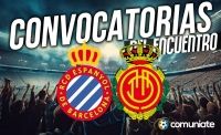 Jugadores convocados para el partido Espanyol y Mallorca. Jornada 4.
