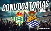 Jugadores convocados para el partido Betis y Real Sociedad. Jornada 5. ¡Entra Bartra!