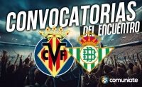 Jugadores convocados para el partido Villarreal y Betis. Jornada 9.