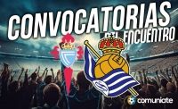 Jugadores convocados para el partido Celta y Real Sociedad. Jornada 9.