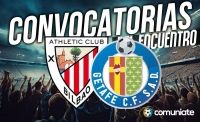 Jugadores convocados para el partido Athletic y Getafe. Jornada 10. Jugadores convocados para el partido Athletic y Getafe. Jornada 10.