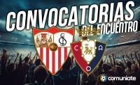 Jugadores convocados para el partido Sevilla y Osasuna. Jornada 12. Jugadores convocados para el partido Sevilla y Osasuna. Jornada 12.