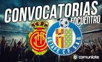 Jugadores convocados para el partido Mallorca y Getafe. Jornada 12.