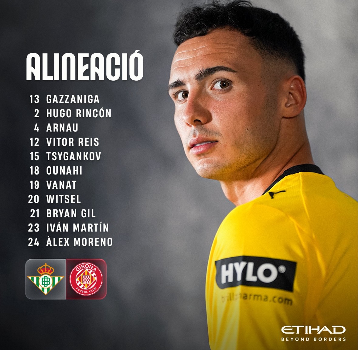 Alineaciones confirmadas del Real Betis - Girona ¡Amrabat y Abde suplentes!