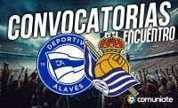 Jugadores convocados para el partido Alavés y Real Sociedad. Jornada 15.