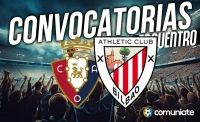Jugadores convocados para el partido Osasuna y Athletic. Jornada 18.