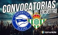Jugadores convocados para el partido Alavés y Betis. Jornada 21. Jugadores convocados para el partido Alavés y Betis. Jornada 21.