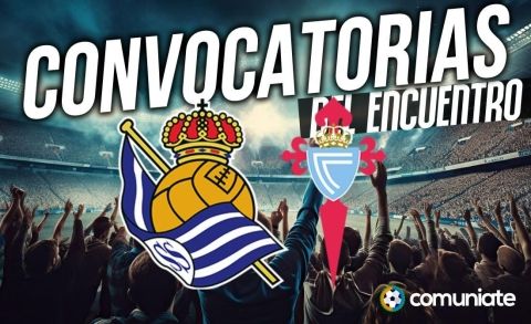 Jugadores convocados para el partido Real Sociedad y Celta. Jornada 21.