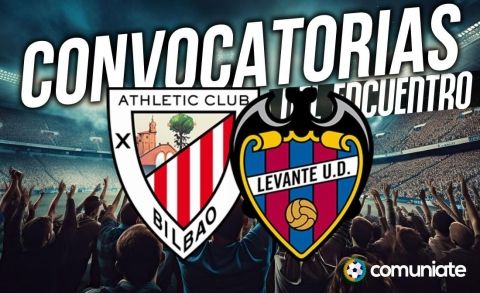 Jugadores convocados para el partido Athletic y Levante. Jornada 23.