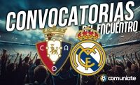 Jugadores convocados para el partido Osasuna y Real Madrid. Jornada 25. Jugadores convocados para el partido Osasuna y Real Madrid. Jornada 25.