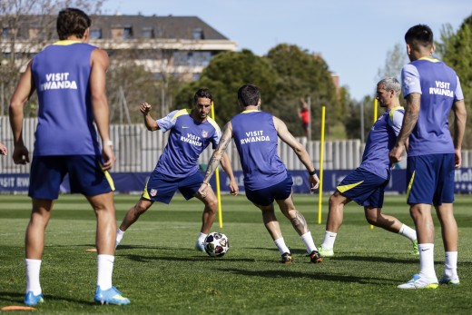 El Atlético de Madrid prepara el partido ante el Barcelona de Champions League