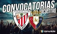 Jugadores convocados para el partido Athletic y Osasuna. Jornada 33.