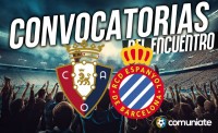 Jugadores convocados para el partido Osasuna y Espanyol. Jornada 37